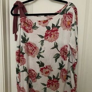 Rose tie shoulder tunic